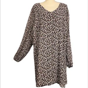 Lovesick Floral Bohemian Long Split Sleeve Low Back Pullover Sheath Dress Sz 3X